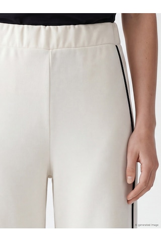 Lcw Modest Bej Şeritli Soft Touch Kadın Eşofman Altı