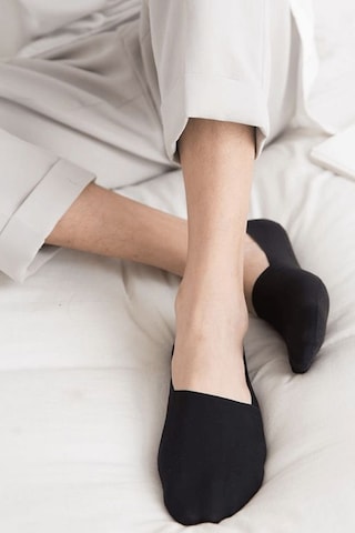 Kral Socks Kadın - Erkek Düz Desen 8'li Paket - 8 Çift Pamuklu Terletmez Babet Çorap Siyah
