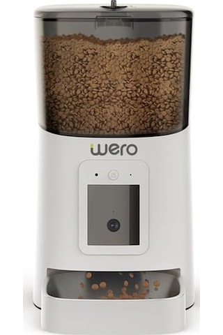 Wero 1080p Ayarlanabilir Kamera 6 Lt Wifi Kontrol Kedi / Köpek Besleyici Pet Feeder Metal Kase