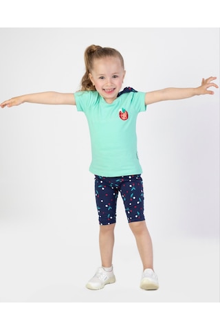 Harika Kids Kız Bebek Kaprili Kısa Kollu Apolet Baskılı Yazlık Basic Alt-üst Takım 6-24 Ay 001