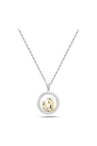 Brezza Lusso Jewelry Gümüş Zirkon Taşlı Anne Bebek Gümüş Kolye 334280715 50 CM