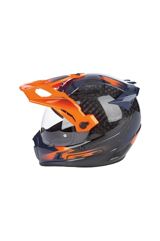 Klim Krios Pro Carbon Echo Adv Rally Motosiklet Kaskı Siyah Oranj Siyah / Oranj