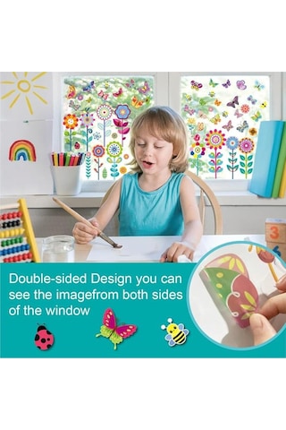 Pencere Çıkartmaları Kelebek Çiçek 99 Adet Duvar Çıkartma Seti Su Geçirmez Şeffaf Vinil Çıkartmalar Ev Dekorasyonu İçin Kolay Soyulur Ve Duvar/pencere İçin Çıkartmalar Çok Renkli