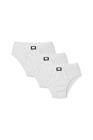 6'Lı Tutku Kom Battal Büyük Beden Slip Külot Erkek Beyaz Ter0109B Beyaz
