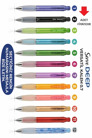 Mekanik Versatil Uçlu Kalem Pastel Doğa Serisi 0.7 Ergonomik Tutuş Renk Seçenekli Çok Renkli