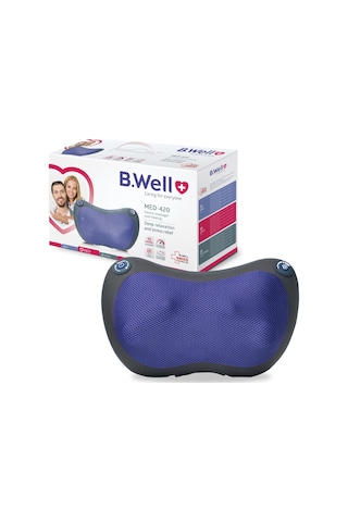 B.well Swiss Med-420 Shiatsu Masaj Cihazı, Isıtma Fonksiyonlu Elektrikli Masaj Cihazı, 2 Hız Seviyesi, 4 Masaj Başlığı, Yön Değiştirme, Otomatik Kapanma, Şebeke Ve Araç Adaptörü