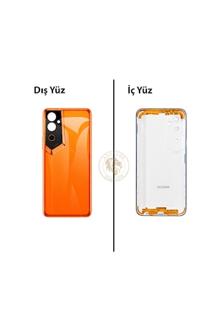 Tecno Pova Neo 2 Turuncu Uyumlu Lensli Arka Kapak Arka Cam Batarya Pil Kapağı Lazer Kesim Back Cover Diğer