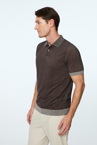 Morven Erkek Kahve Trend Polo Yaka Tencel Triko T-shirt 26ys018024400 Kahve