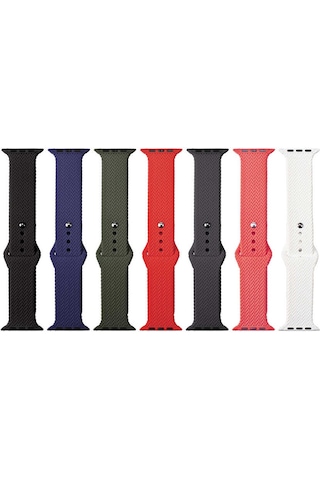 Ekılıf - Apple Uyumlu Watch 44mm - Kordon Silikon Kordon Krd-37 - Pembe