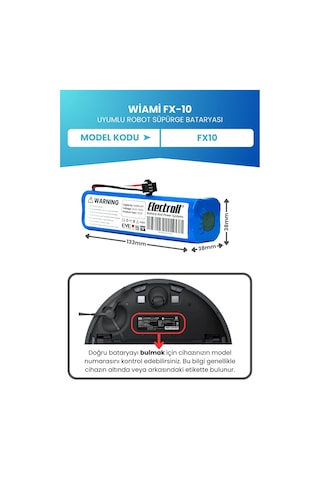 Wiami Fx-10 Uyumlu Batarya 5200mah Pil Robot Süpürge Bataryası Değişimi