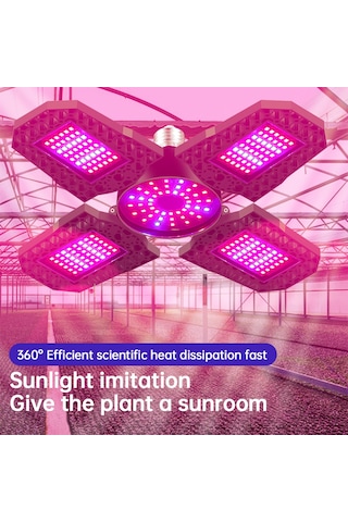 Teltree 240 Led Tam Spektrumlu Bitki Büyüme Lambası, 360 Kapsama, 90 Katlanabilir, Su Geçirmez, E27 Bağlantılı Diğer