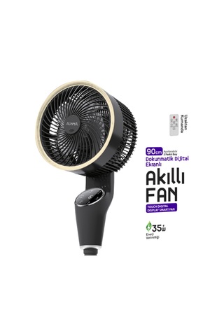 Zarif Tasarım 90cm Ayarlanabilir 3 Boy Dokunmatik Dijital Ekranlı Uzaktan Kumandalı Akıllı Fan