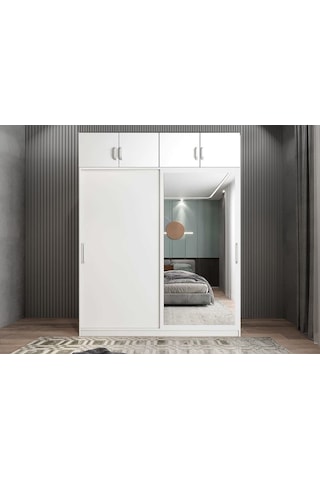 Porta Sürgü Kapaklı Dolap Gardırop Yüklüklü B 180 Cm Montaj Dahil