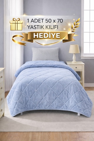 Welsoft Lüx Yorgan Tek Kişilik 155 X 215 Cm Mavi