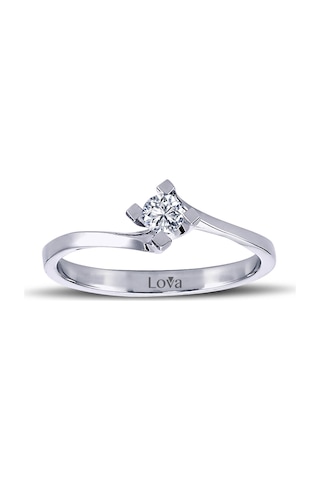 Lova D Renk 0,18 Karat Pırlanta Tektaş Yüzük - 1070031