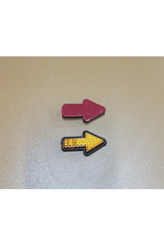 Mini Ok Yönlü Sarı Reflektör Yapışkanlı 2 Adet Plastik