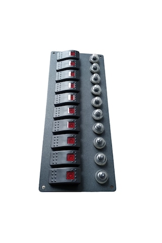 Tekne Ve Karavan Otomatik Sigorta Paneli. 10'lu Antrasit