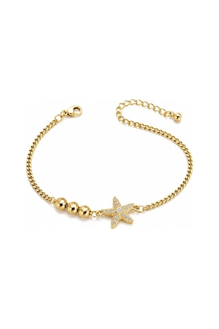 Cm Jewelry Parıltılı Deniz Yıldızı Bileklik Altın