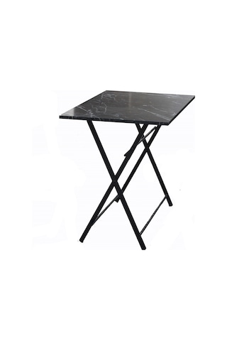 Kare Siyah Balkon Bahçe Çalışma Mutfak Masası 70x70cm