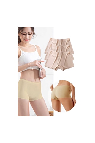 Royaleks 3 Adet Kadın Dikişsiz Görünmez Iz Yapmaz Mini Şort Boxer Ten