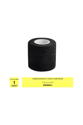 Ortholand Çoban Bandaj 7,5cm X 4,5m Siyah 1 Adet
