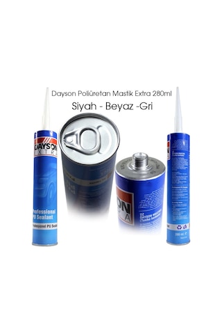 Dayson Extra Poliüretan Mastik Siyah Güçlü Yapıştırıcı 280 Ml. Siyah