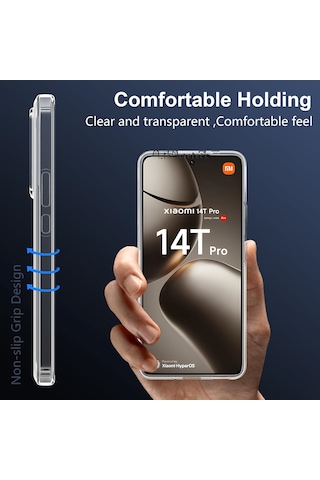 Xiaomi Mi 14t Pro Kılıf Kamera Korumalı Yumuşak Şeffaf Silikon