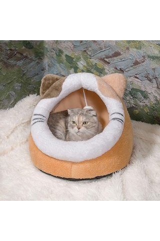 İç Mekan Kediler İçin Kedi Yatakları, Kedi Mağarası Yatağı, Kedi Çadırı Ev Kedi Kulübesi, Çıkarılabilir Y