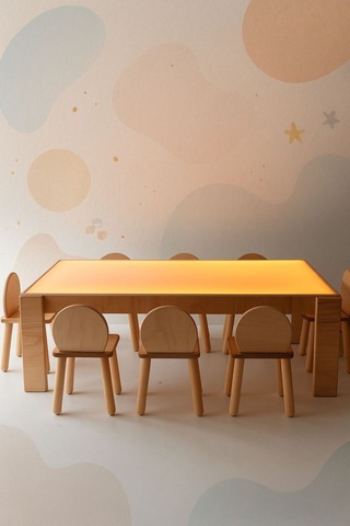 Woodnjoy Led'li Etkinlik Masası 8 Kişilik Kahverengi