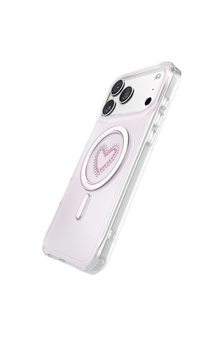 İphone 18 Pro Max Uyumlu Kılıf M-safe Şarj Özellikli Zore Paris Mova Sert Pc Kapak Pembe