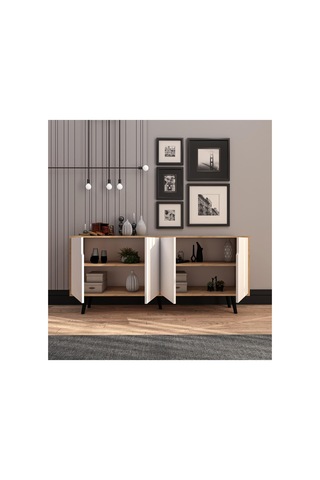 Vm Vertex Mobilya Latina Modern Konsol 180 Cm Safir Meşe - Beyaz Safir Meşe-beyaz 45 X 180 Sku: Smgstk285fc54253 Açık Bej