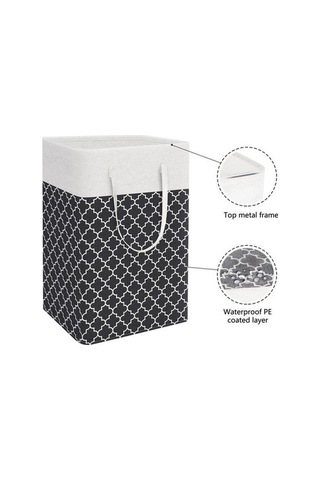 Novahub Siyah Çamaşır Torbası, Ev Organizasyon Bezi, Fener Baskı Kirli Çamaşır Depolama Organizatör, Çamaşır Odası İçin Siyah