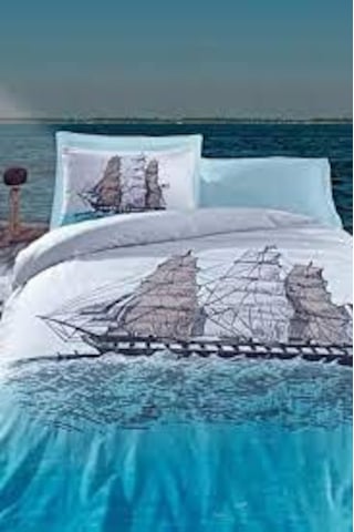 Cb Maritime Çift Kişilik Nevresim Takımı Marina Mavi Desenli