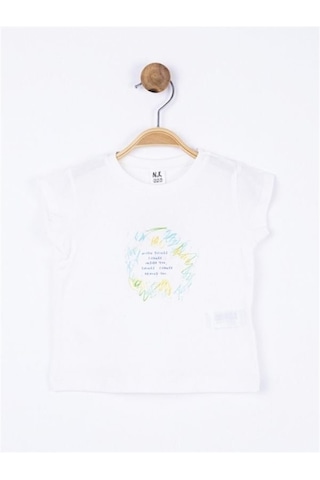 Nk Kids Kız Bebek Time Yazılı Pamuklu Tshirt-11896 Ekru