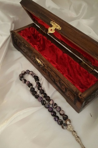 Rahan Akik Tesbih Tespih Akik Doğal Taş Tesbih Gümüş İmameli Ahşap Kutulu 10 Mm Akik Mavi Beyaz Çok Renkli