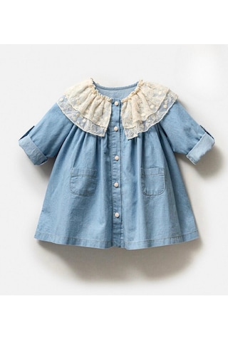 Kot Bebek Elbise Kot Mavi