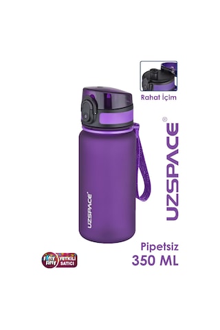 Uzspace 350 Ml Pipetsiz Softtouch Tritan Çocuk Su Matarası -ff350mluzs Mor