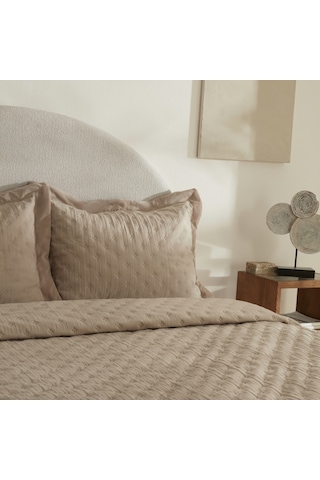 Karaca Home Taylor Çift Kişilik Yatak Örtüsü Seti Bej Bej