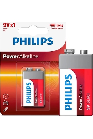Phılıps 6lr61-p1b 9 Volt Power Alkalin Pil Tekli
