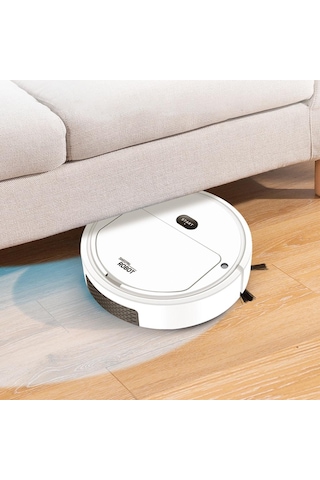 Suntek 4'ü 1 Arada Robot Süpürge Usb Şarjı Ev Evcil Beyaz