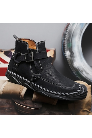 Şık, Gündelik, Yüksek Bilekli, El Yapımı Erkek Bilek Botları Kahverengi