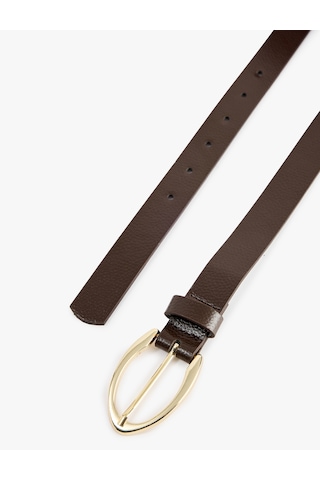 Koton Oval Metal Toka Detaylı Suni Deri İnce Kemer Kahverengi 7wak10029aa Kahve