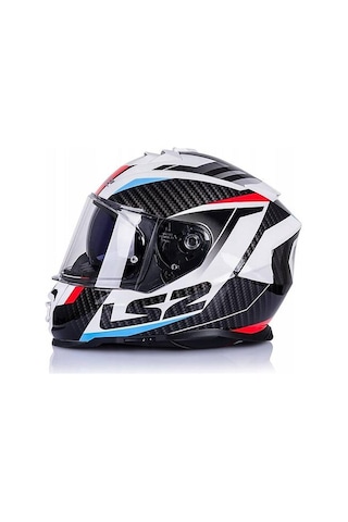 Ls2 Storm 2 Racer Beyaz Kapalı Motosiklet Kaskı Beyaz - Siyah