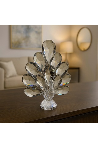 Gümüş Tavus Kuşu Kristal Cam Kb 9x12