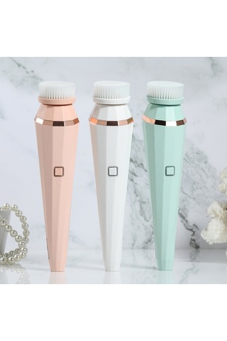 Sones Çok Fonksiyonlu Yüz Temizleme Makinesi Güzellik Masajı Silikon Yüz Temizleme Makinesi Yeşil