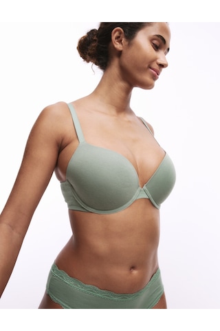 Marks & Spencer 3'lü Pamuklu Push Up T-Shirt Sütyeni T33006810 Yeşil