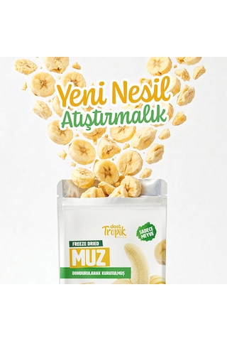 Dondurularak Kurutulmuş Muz 20 G Freeze Dried Meyve Cipsi Çıtır Meyve Kurusu 2 Adet