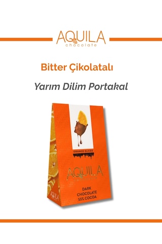 Aquila Chocolate Bitter Çikolata Kaplı Portakal Dilim - 80 Gr