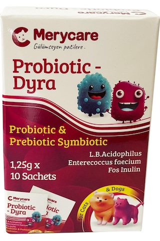 Merycare Kedi ve Köpekler İçin Probiyotik Dyra Prebiyotik Simbiyotik 10 x 1.25 G