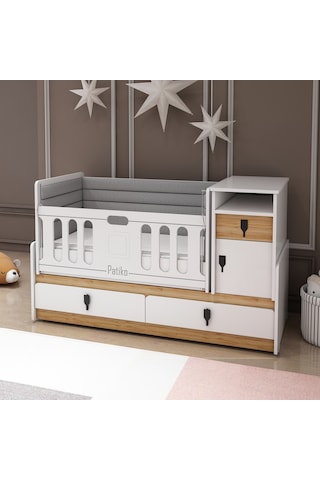 Patiko Rose Büyüyen Asansörlü Beşik Meşe